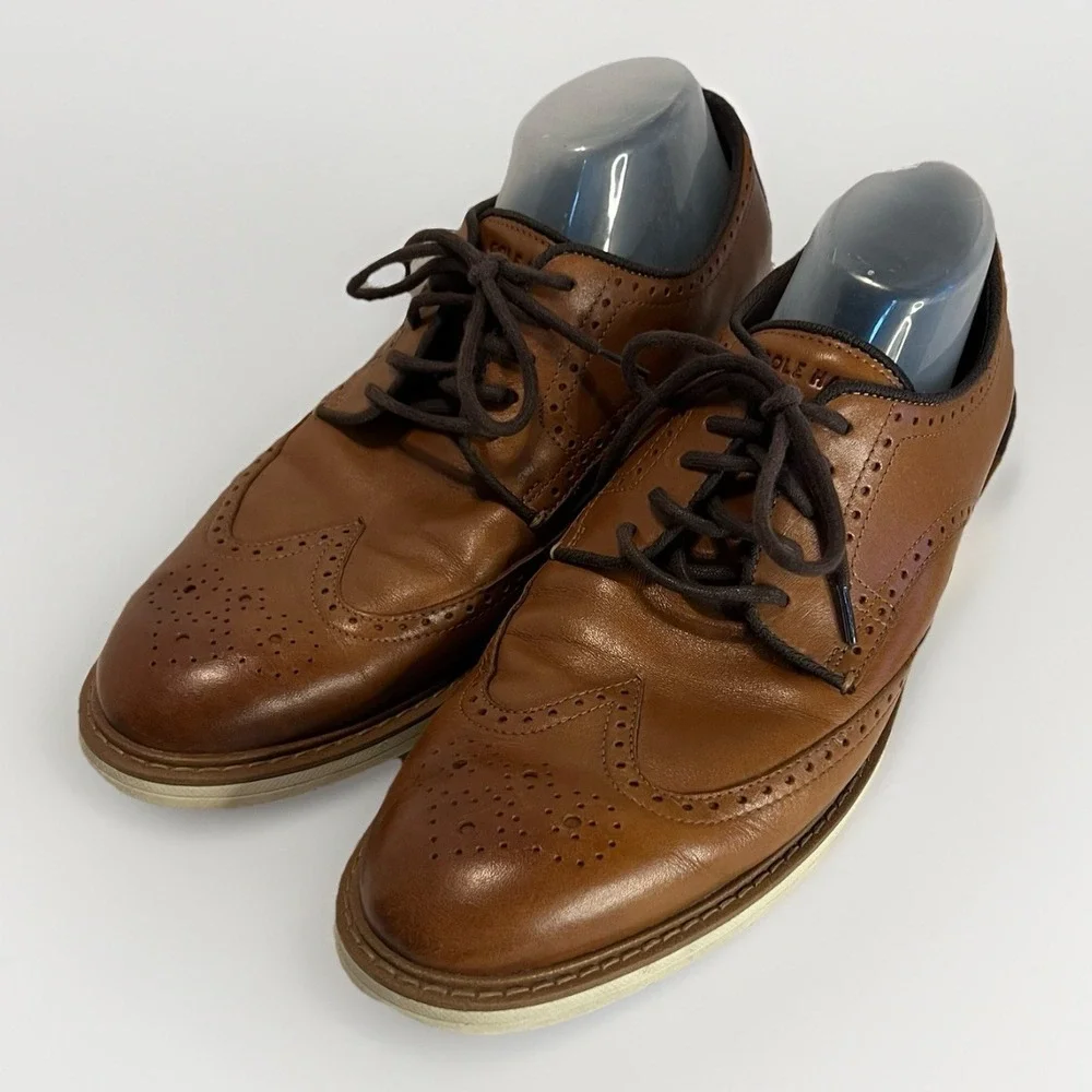 Cole Haan C34120 Grand OS Wingtip Oxford Brown Leather Mens Dress‎ Shoe 11 M